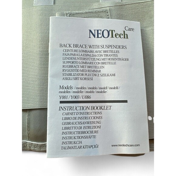 NeoTech Care XL Back Brace with Removable Pants Clips & Detachable Suspenders - Picture 5 of 12
